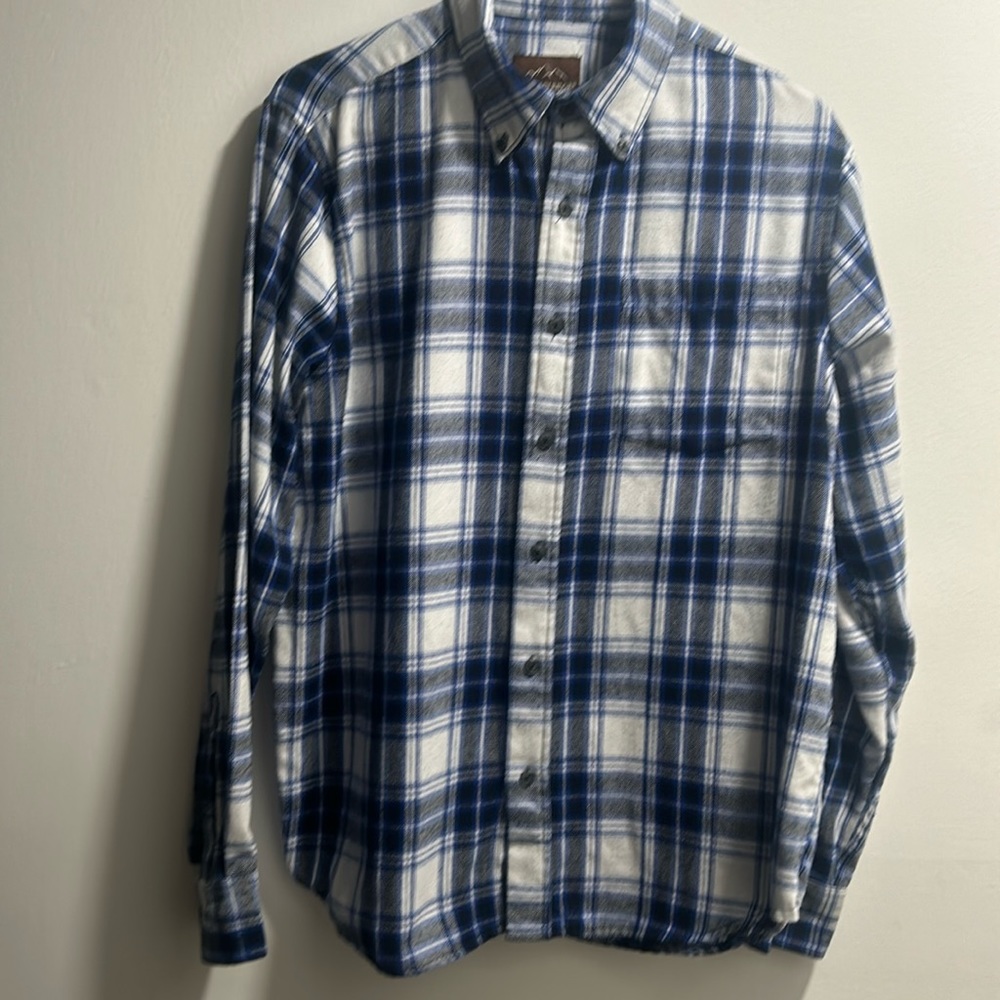 Mountain Ridge Blue Button-Down Flannel
